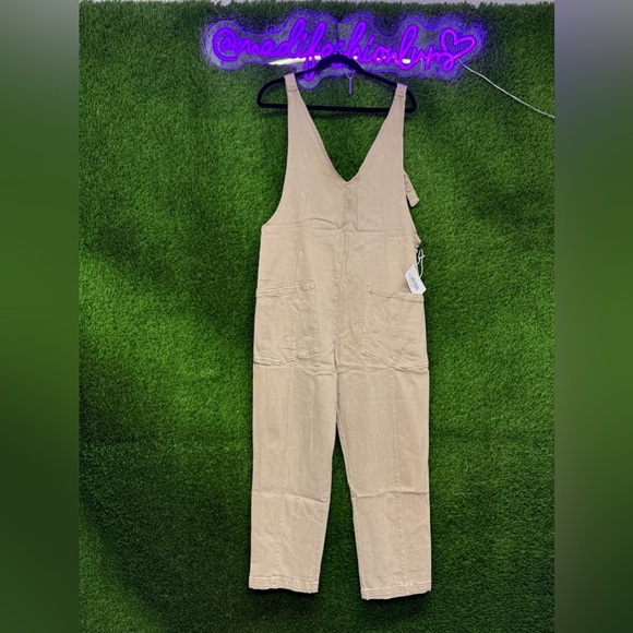 Zenana Outfitters Pants - 🚨1 left🚨Ash Mocha Baggy Zenana Jumpsuit